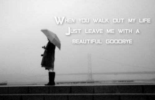 when you walk out of my life leave me with a beautiful goodbye