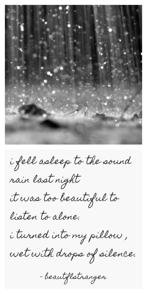 fell asleep to the rain